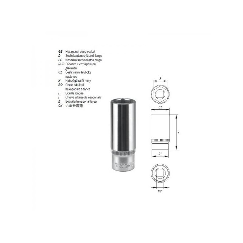 10mm pikk padrun 1/2" 1223 H