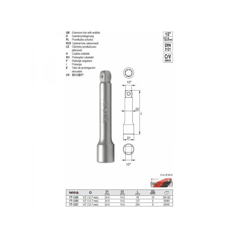 1/2" pikendus ümar 127mm 1250