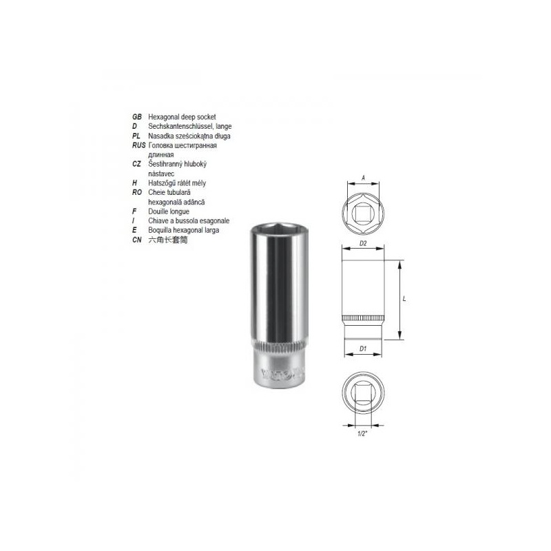 9mm pikk padrun 1/2" 1222 H