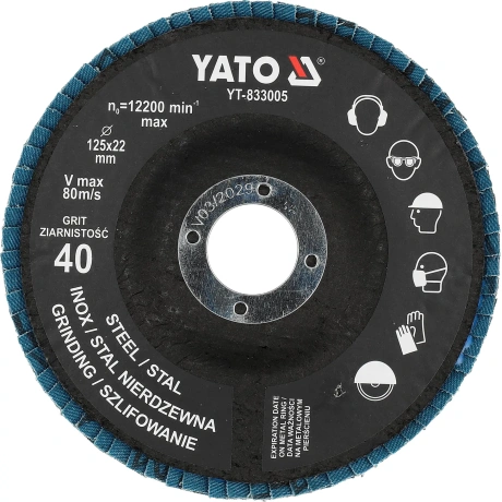 Lamell-lihvketas 125mm P40 metalli YT-833005