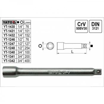 1/4" pikendus L152mm 1432 Yh