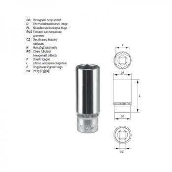 10mm pikk padrun 1/2" 1223 H