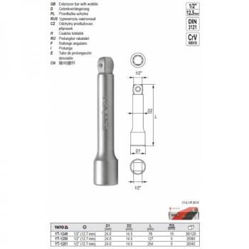 1/2" pikendus ümar 127mm 1250