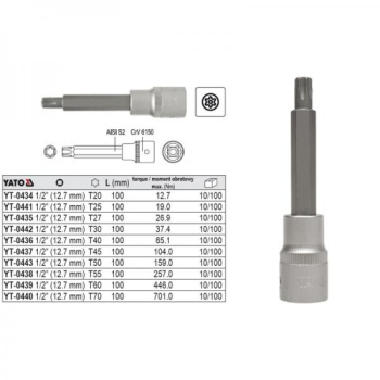 T55 torx padrun 1/2" (0438 )= 04327 H