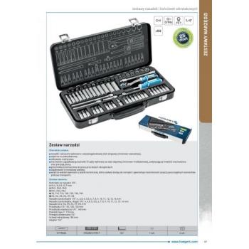 Tööriistakohver 63osa 1/4" metallkohver HT1R486
