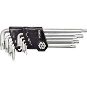 Torx L-võtmete kompl. +auk T10-50 9tk TR-56478