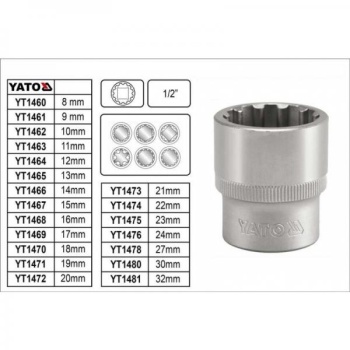21mm 12kant padrun 1/2" YT-1473