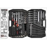 Tööriistakohver 150osa 1/4" 3/8" 1/2" YT-38811