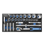 1/2" Padrunid + tarvikud 27osa sahtlikarbis  HT7G149