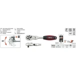 3/8" Narre liikuva peaga 242mm YT-0326