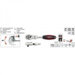3/8" Narre liikuva peaga 242mm YT-0326