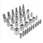 Torx E-torx 6-kant padrunikompl 34tk 3/8" plastkarbis S-34TES