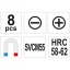 Kruvikeerajate komplekt 8osa PH0-PH2  4mm-6,5mm HRC58-62 2670