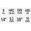 Kuuskant 1/4" + 3/8" padrunotste komplekt 9tk 04401