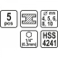 Metallipuurid 5tk akutrellile HSS4241 D4 ,5 ,6 ,8 ,10mm TR-21650