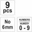 Numbrimatriits 6mm 9tk 1045CS 50-55 HRC 6854