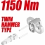 Pn.mutrikeeraja 1/2" 1150Nm 153l/min Twin Hammer 09540