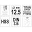 12,5mm Metallipuur d12,5 HSS titan coat L151mm 44667