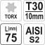 T30 Torx otsik pikk 75mm 10mm YT-04052