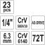 Tööriistakomplekt 1/4" 23osa Narre+padr+pikkpadr+piken YT-14421