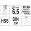 6,5mm Metallipuur HSS-TiN 44655