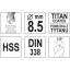 8,5mm Metallipuur HSS-TiN 44659