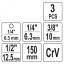 Hex adapterikomplekt 3 tk, 1/2", 3/8", 1/4" 150mm 04628